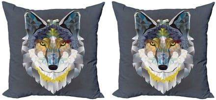 ABAKUHAUS Zoo kussenhoes set – 2x45x45 cm – dubbelzijdig – multicolor