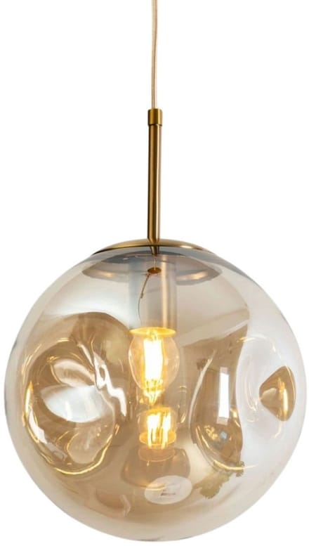 Kosilum - Nourot - Hanglamp - Amber - Metaal en glas