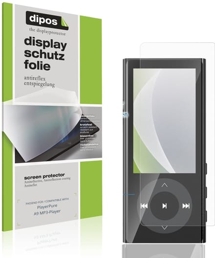 dipos – 4x Matte Beschermfolie geschikt voor PlayerPure A9 MP3-Player | Krasbestendige & antireflecterende Screenprotector Ultra-Thin