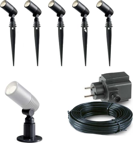 5x LED grond spot - 12V - 2 watt - complete set