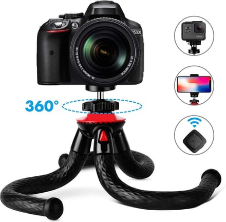 3 in 1 Flexibele XL Octopus Smartphone Tripod – Compact Smartphone & Camera statief 28CM Bluetooth remote