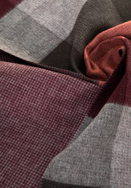 Wittchen Heren Geruite Sjaal Bordeaux en Grijs Bordeaux en Grijs Acryl
