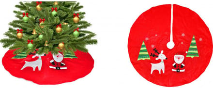 Kerstboomrok/kerstboom - kleed - rood - vilt - 90 cm - Kerstversiering - Kerstboom rok/rokken