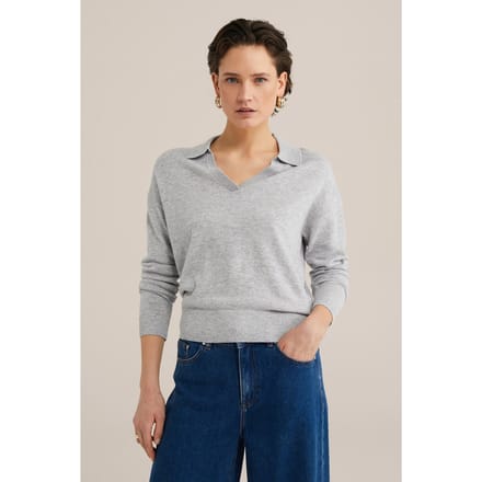We Fashion Knitted Pullover Light Grey Maat: L | Sweaters Outlet | Dames | Grijs