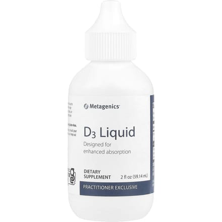 Metagenics, vitamine D3 liquide, 25 mcg, 59,14 ml (2 fl oz)