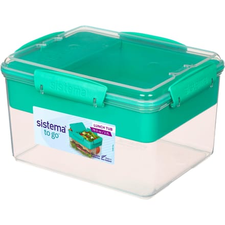 Sistema to go - Lunchbox met 4 compartimenten Lunch Tub 2.3L - Transparant Paars