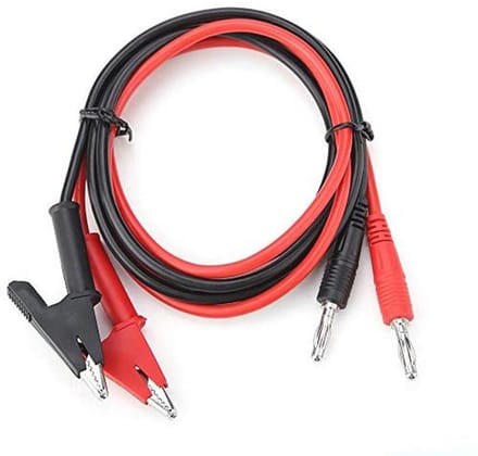 15A 4mm Banaan Plug naar Alligator Clip Klem Testkabel - Rood en Zwart - 2 Stuks