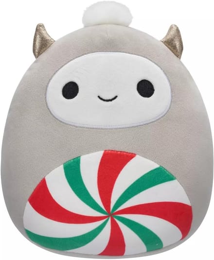 Zachte Knuffel Yeti Grijs met Pepermunt Buik - 20 cm Pluche Speelgoed