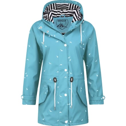 Pro-x Elements Regenjas Dames Met Capuchon Polyester/polyurethaan Blauw Mt 34