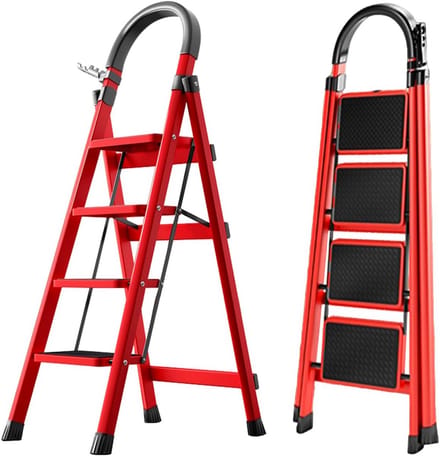 Inklapbare Trapladder met Brede Treden en Antislip Leuning - Max 150kg