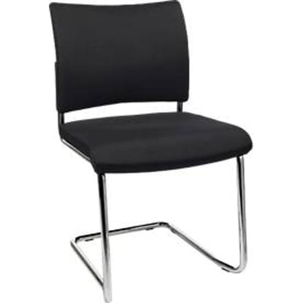 Sledestoel SEAT POINT, gestoffeerd, zonder armleuningen, stapelbaar, set van 2, zwart