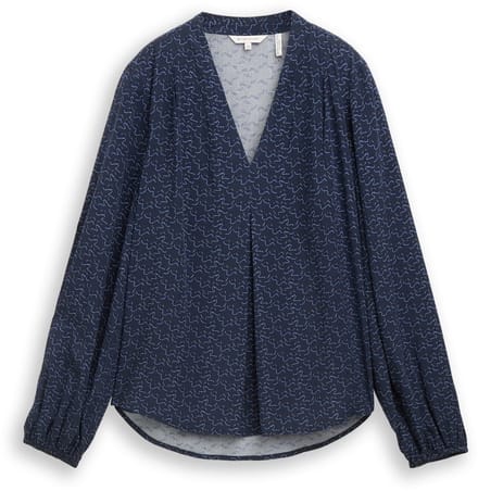 Tom Tailor - Blouse met patroon - Maat 36 - small blue wave print