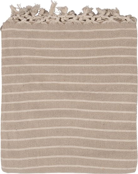 Clayre & Eef Plaid 125x150 cm Beige Katoen Strepen