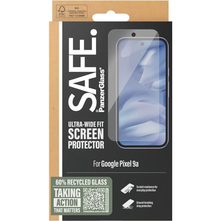 SAFE by PanzerGlass Ultra-Wide Fit Screenprotector voor de Google Pixel 9A