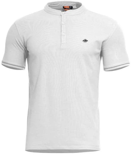 Pentagon Levantes Henley Stripes Korte Mouw Poloshirt Wit XS Man