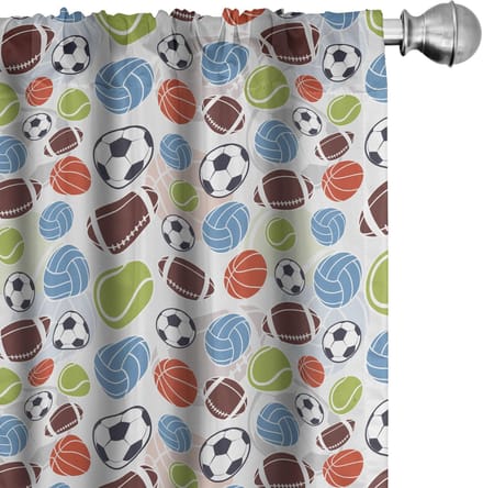 ABAKUHAUS Sport – Voorhangset 2x 75x225 cm – Multikleur, Mikrofaser