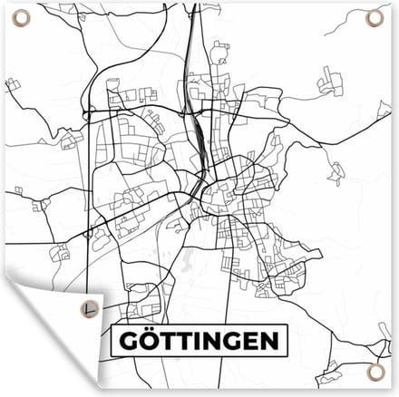 Tuindoek Göttingen - Kaart - Stadskaart - Plattegrond - 100x100 cm