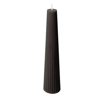 Spaas ribbed kaars obelisk 25 uur - Black
