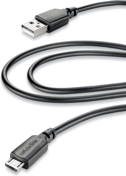 laad+datakabel micro USB 2m zwart