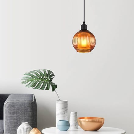 Globo Hanglamp Zumba, bronskleurig, Ø 15 cm, glas
