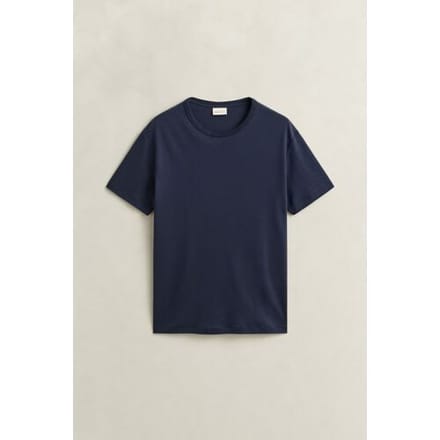 Gant T-Shirt Interlock Short Sleeve Crew Neck Avond Blauw / male