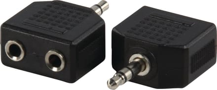 3,5mm Jack naar 2x 3,5mm Jack stereo audio splitter / zwart