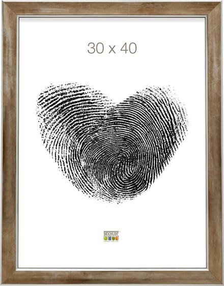 Deknudt Frames fotolijst S45YD3 - brons met zilver biesje - 30x40 cm