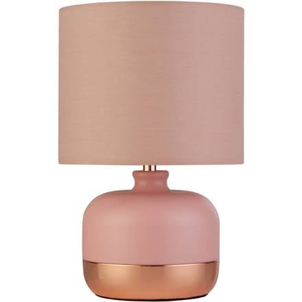 Searchlight Tafellamp Tamsin, roze, metaal/textiel, hoogte 27 cm, E14