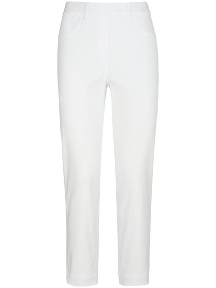 Enkellange broek pasvorm Sylvia Van Peter Hahn wit