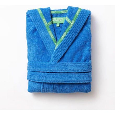 Badjas Benetton Rainbow met capuchon - Blauw blue