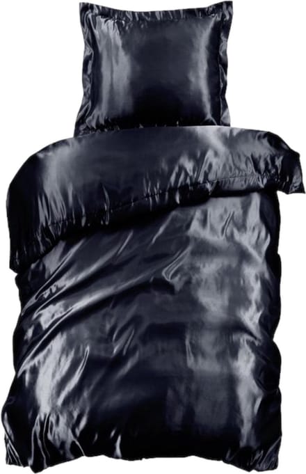 Beauty Silk Dekbedovertrek - 140x200/220 - Glans Satijn - Zwart