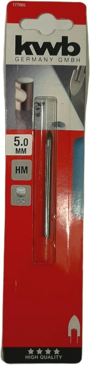 KWB - Glasboor 5mm - HM punt - ook voor Keramiek en Glazuur