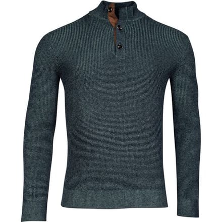 Baileys Trui Button Placket Plated Structure Knit Misty Green / male