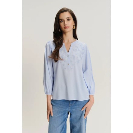 Vrouwenblouse Greenpoint en viscose orné de broderies décoratives Greenpoint