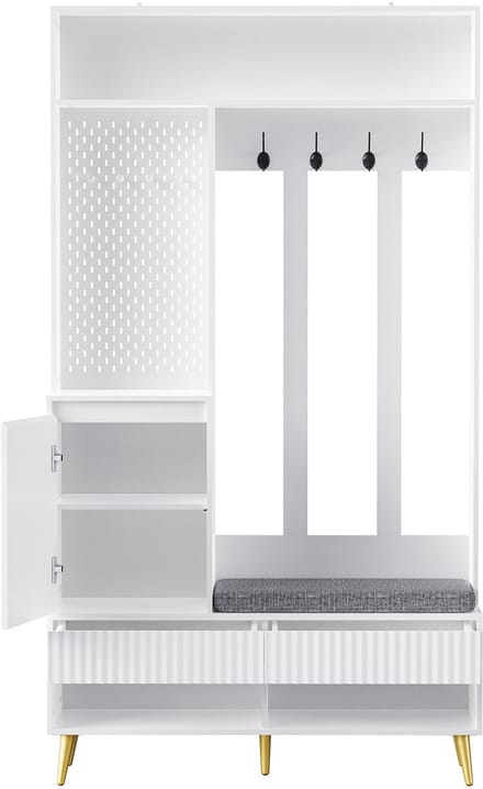 Witte geïntegreerde hal kast MDF voor entree 100×35×180cm
