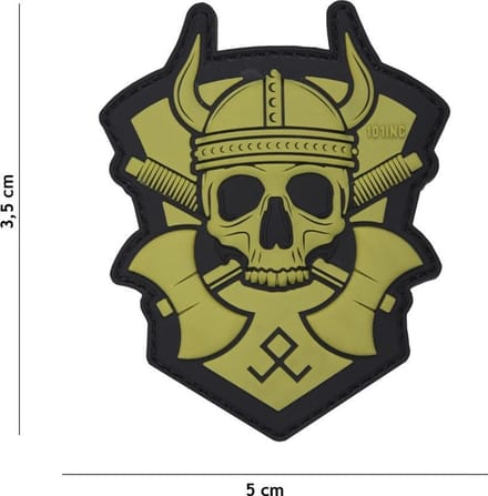 101 Inc Embleem 3D Pvc Viking Met Bijl Groen  16051