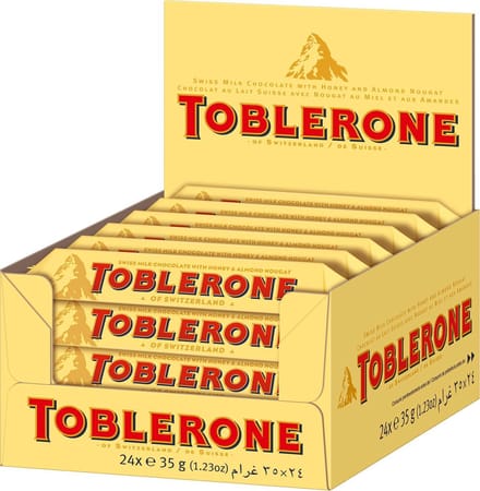 Toblerone Zwitserse Chocoladerepen - grootverpakking - 24 repen a 35 gram