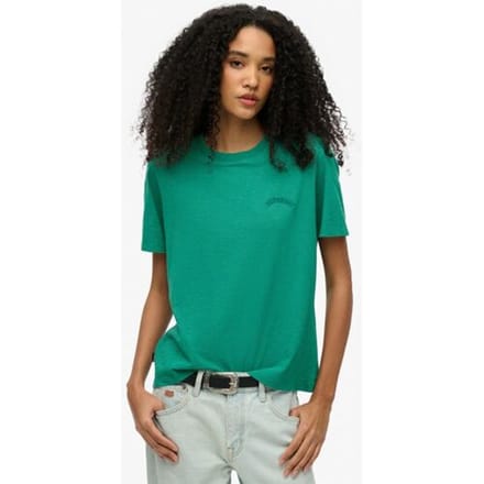 Superdry Essential Washed T-shirt met Logo Groen Grootte: 34