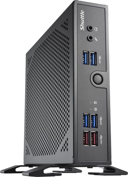 Shuttle XPC slim Barebone DS50U5, i5-1335U, 2x LAN (1x 2.5Gbit ,1x 1Gbit), 1xCOM,1xHDMI,1xDP, 1x VGA, ventilatorloos , 24/7 permanent gebruik