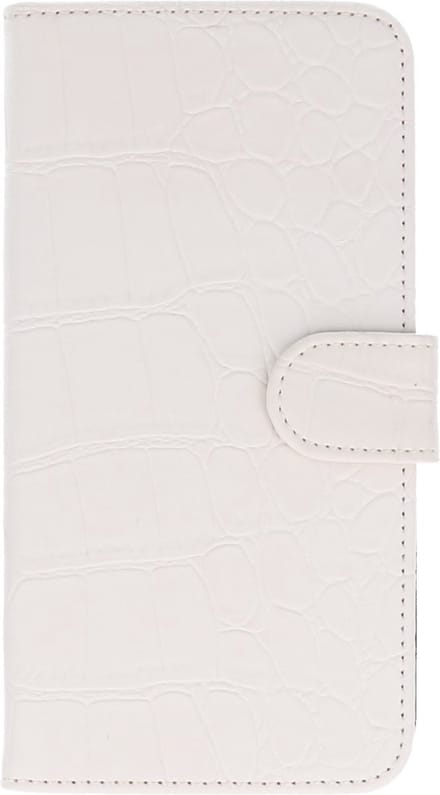 Croco Bookstyle Wallet Case Hoesjes Geschikt voor Sony Xperia E4 Wit