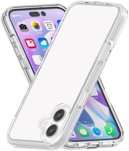 Transparant Hard-Cover Bescherm-Hoes + Screenprotector geschikt voor Apple iPhone 17