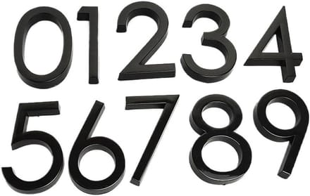 Huisnummers - Deurnummer sticker - Adres markering - Zelfklevend en duurzaam - 58 mm - Zwart glanzend