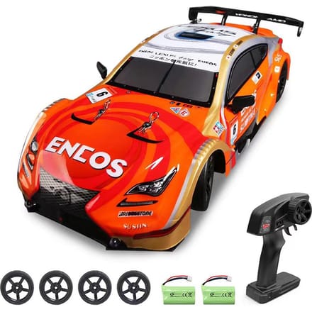 Voiture de dérive télécommandée, voiture de course télécommandée 1/16 2.4GHz avec lumière pour enfants 2 battery