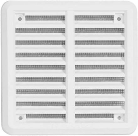 Ventilatierooster - Afvoerrooster - Muren Afwerken - Insectenbescherming - 100 x 100 mm - Wit