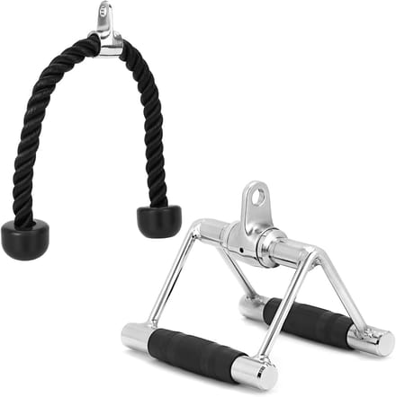 Kabel Trainingsaccessoires: Tricepstouw en V-Bar Handvat voor Lat Pulldown en Krachttraining