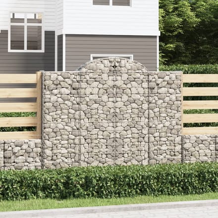 vidaXL - Schanskorven - 2 - st - gewelfd - 200x50x160/180 - cm - ijzer