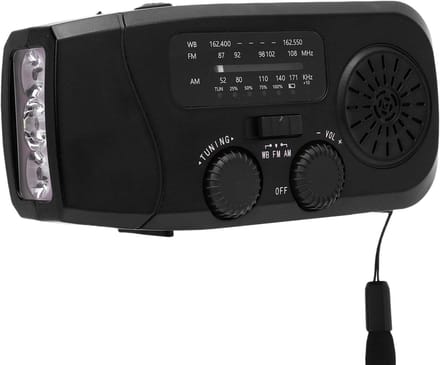 Noodradio Solar - Opwindbare Radio - Draagbare Radio - multifunctioneel