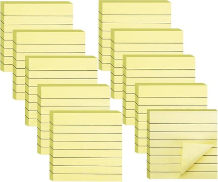 10 Pak Gestreepte Zelfklevende Notitieblokken 7 x 3 Inch, 800 Vellen