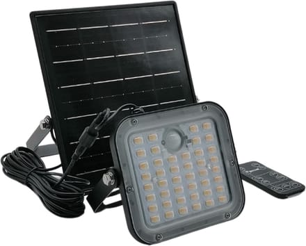 Bron LED Schijnwerper -  Voor buiten - Solar - IP65 - Zwart