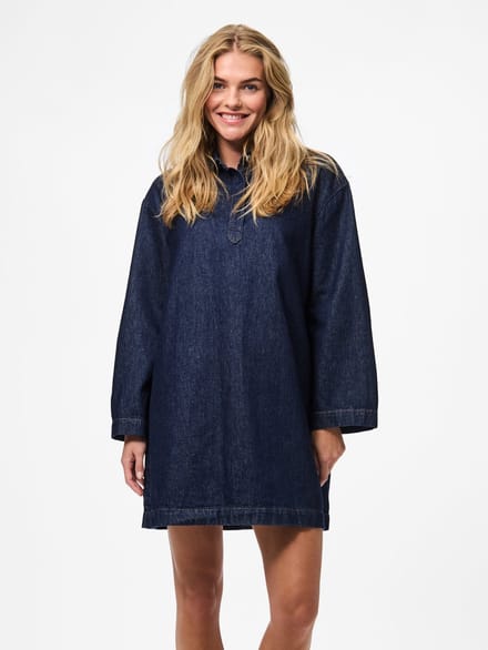 PIECES - PCKENYA LS A-SHAPE DENIM DRESS NOOS BC - Dames - Mini jurken
